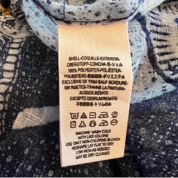 Free People Boho Festival Beachy Baby Ride Easy Elephant Tank SZ S Blue/White - Picture 11 of 12